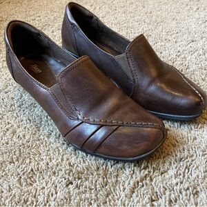GH Bass & Co Booties Women’s Size 9 Brown Leather Block Heels Career